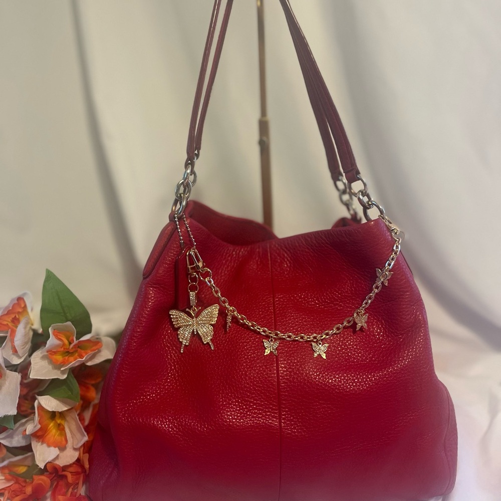 ✨ Red Leather Coach Madison Phoebe Bag